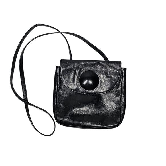 Hobo International Di Cross-Body Button Flap Bag, Black Leather - Picture 1 of 13